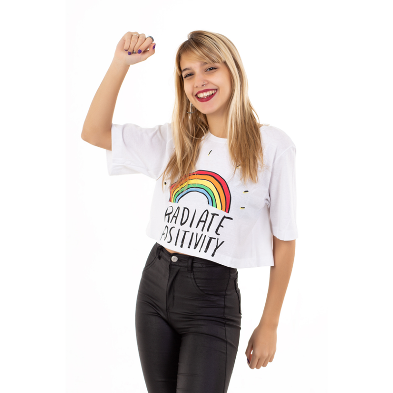 REMERA CORTA ESTAMPADA MANGA CORTA BLANCO - RADIATE