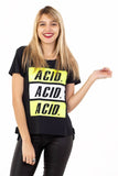 REMERA MANGA CORTA ESTAMPADA NEGRO FLUO - ACID