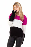SWEATER RAYAS FUCSIA
