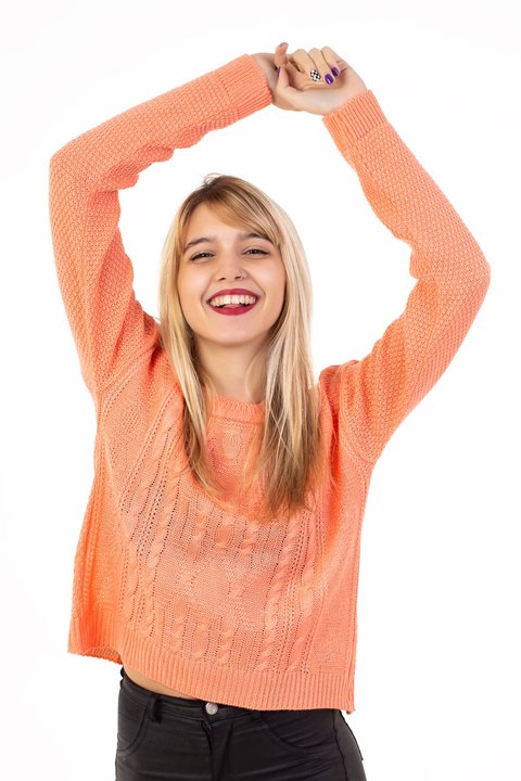 SWEATER TRENZADO CORAL