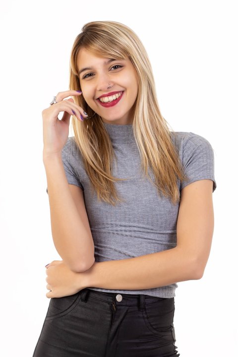 POLERA MEDIA MANGA CORTA GRIS