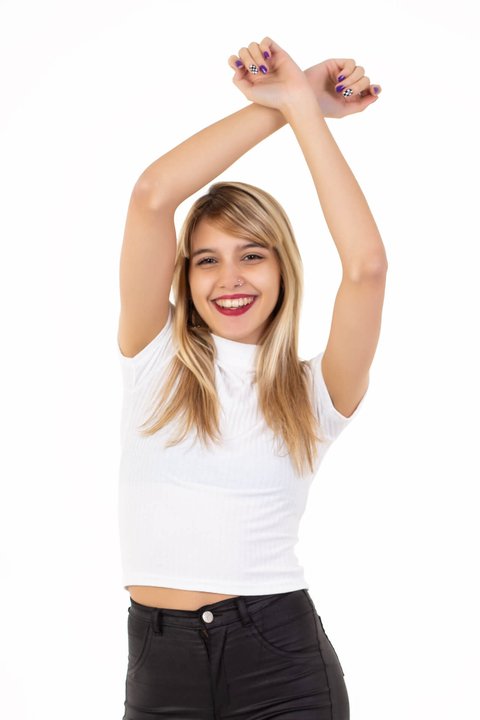 POLERA MEDIA MANGA CORTA BLANCO